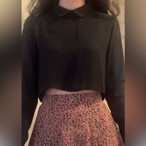 Brandy Melville Cropped Shirt and Floral Skirt Set